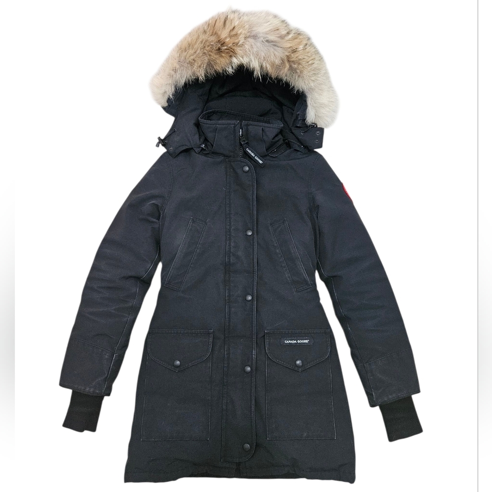 Canada Goose Trillium Parka 6550L 2XS Black with Fur Trim